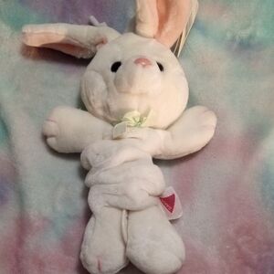 Musical Stretch Plush Bunny By Dakin In  White Pink Details